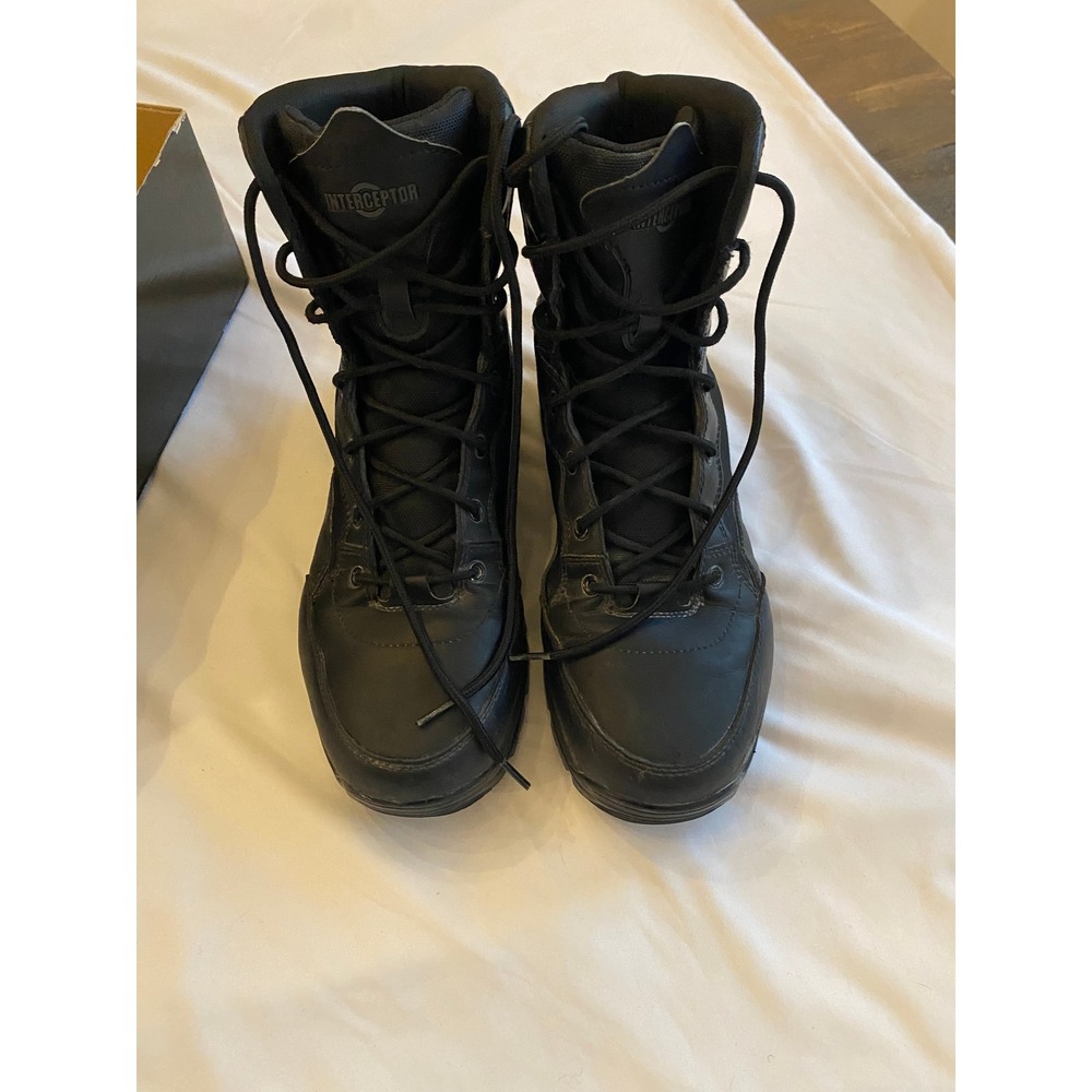 Interceptor Men Force Tactical Leather Safety Toe Boots Size 10 Black 36149224
